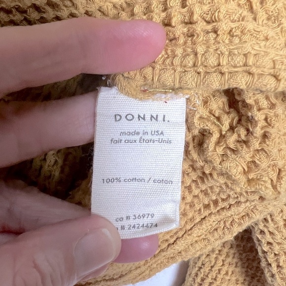 DONNI. Honey Waffle 1/4 Zip Pullover 100% Cotton Long Sleeve Top Size M - Picture 8 of 8